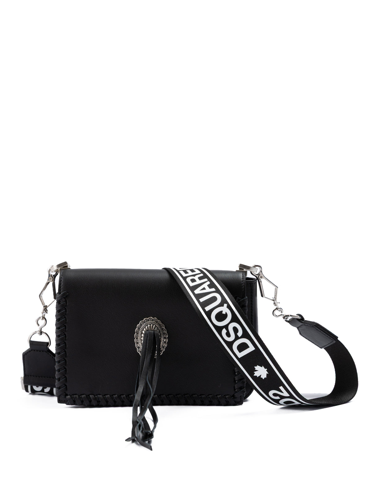 Dsquared² Siyah Deri Çapraz Çanta